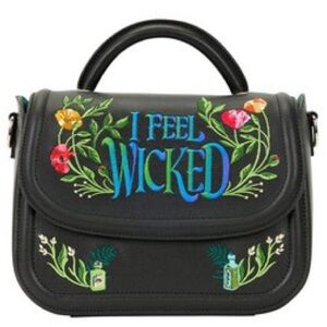 WICKED - I Feel Wicked Loungefly Embroidered Black Handbag